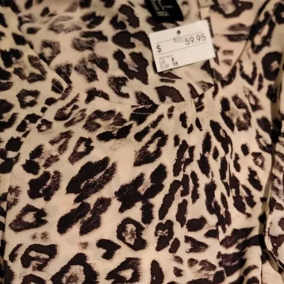 H & M 🌸NWT🌸 Leopard Print Maxi Dress  Open BACK Size 8 - Picture 11 of 12
